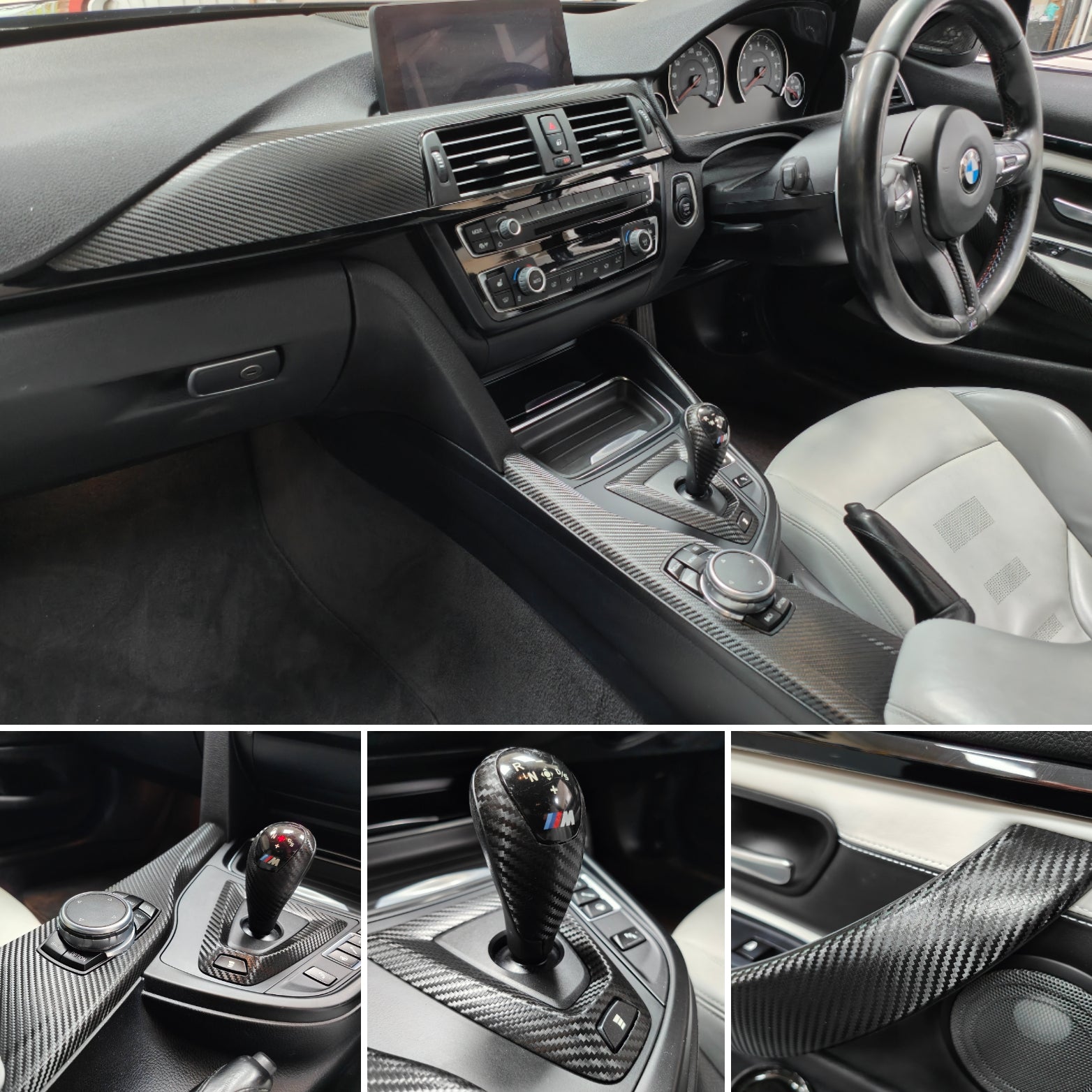 WRAPPING SERVICE - BMW M3 / M4 INTERIOR TRIM SET - BLACK TEXTURED CARBON (MTD-TEX) - F80 F82 F83